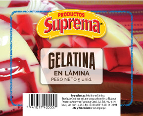 Gelatina en Lamina